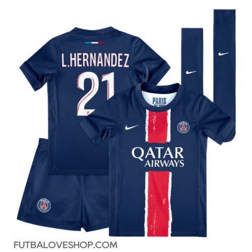 Dres Paris Saint-Germain Lucas Hernandez #21 Domáci pre deti 2024-25 Krátky Rukáv (+ trenírky)